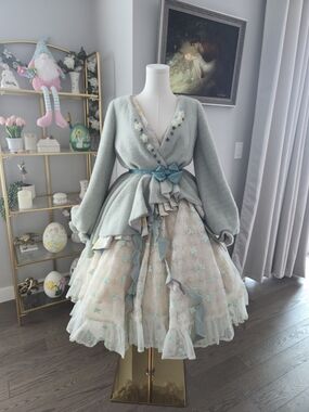 Lolita JSK and Cardigan With Flower Details